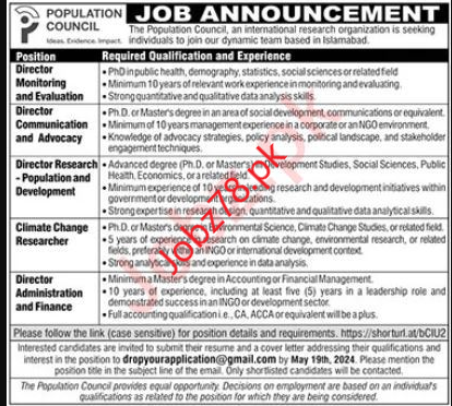 Population Council Jobs In Islamabad May 2024